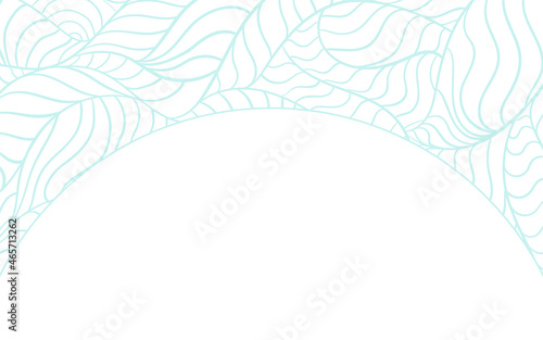 hand drawn fragment of a wave or mountains. Rounded composition drawn with lines. Background frame for cover and blank for presentations. Drawing for coloring book.
