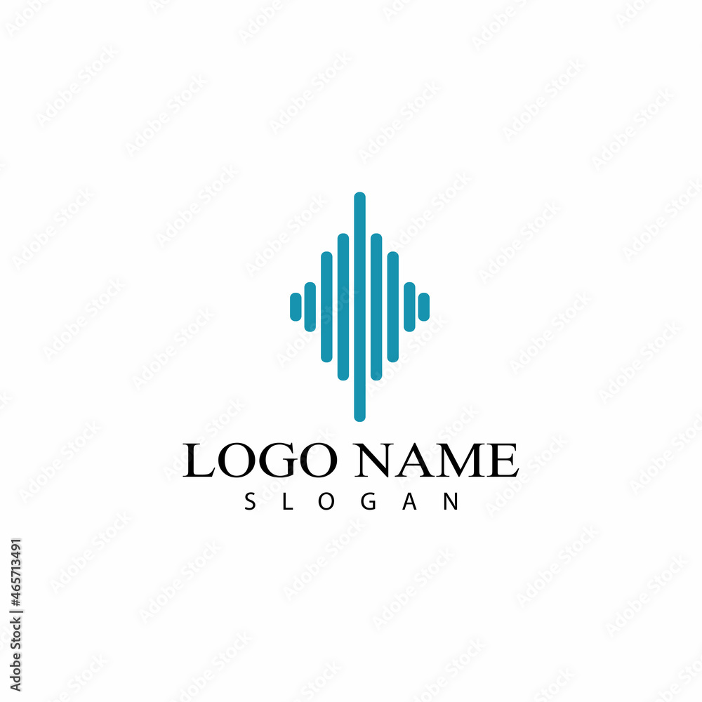 Sound waves vector illustration design template Sound waves vector illustration design template