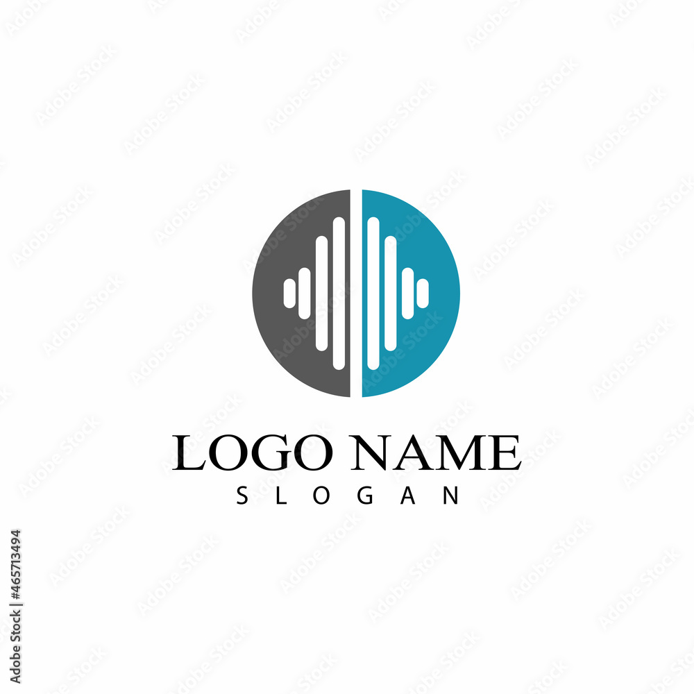 Sound waves vector illustration design template Sound waves vector illustration design template
