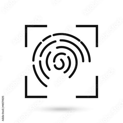 Fingerprint Scanning Identification System. Flat Design