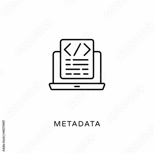 Metadata icon in vector. Logotype