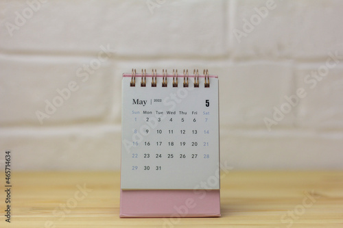 Desktop calendar for May 2022. Calendar for planning and organization .