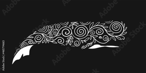 Wild Whale with Ethnic Ornaments
