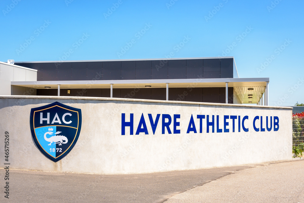 Le Havre, France June 13, 2021 Logo and name of Le Havre Athletic