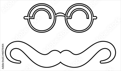 Moustache And Glasses Icon Y_2110001