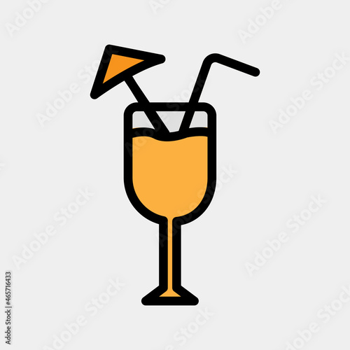 Drink icon vector illustration in filled line style about summer, use for website mobile app presentation