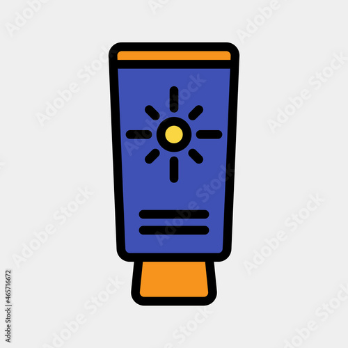 Sunblock icon vector illustration in filled line style about summer, use for website mobile app presentation