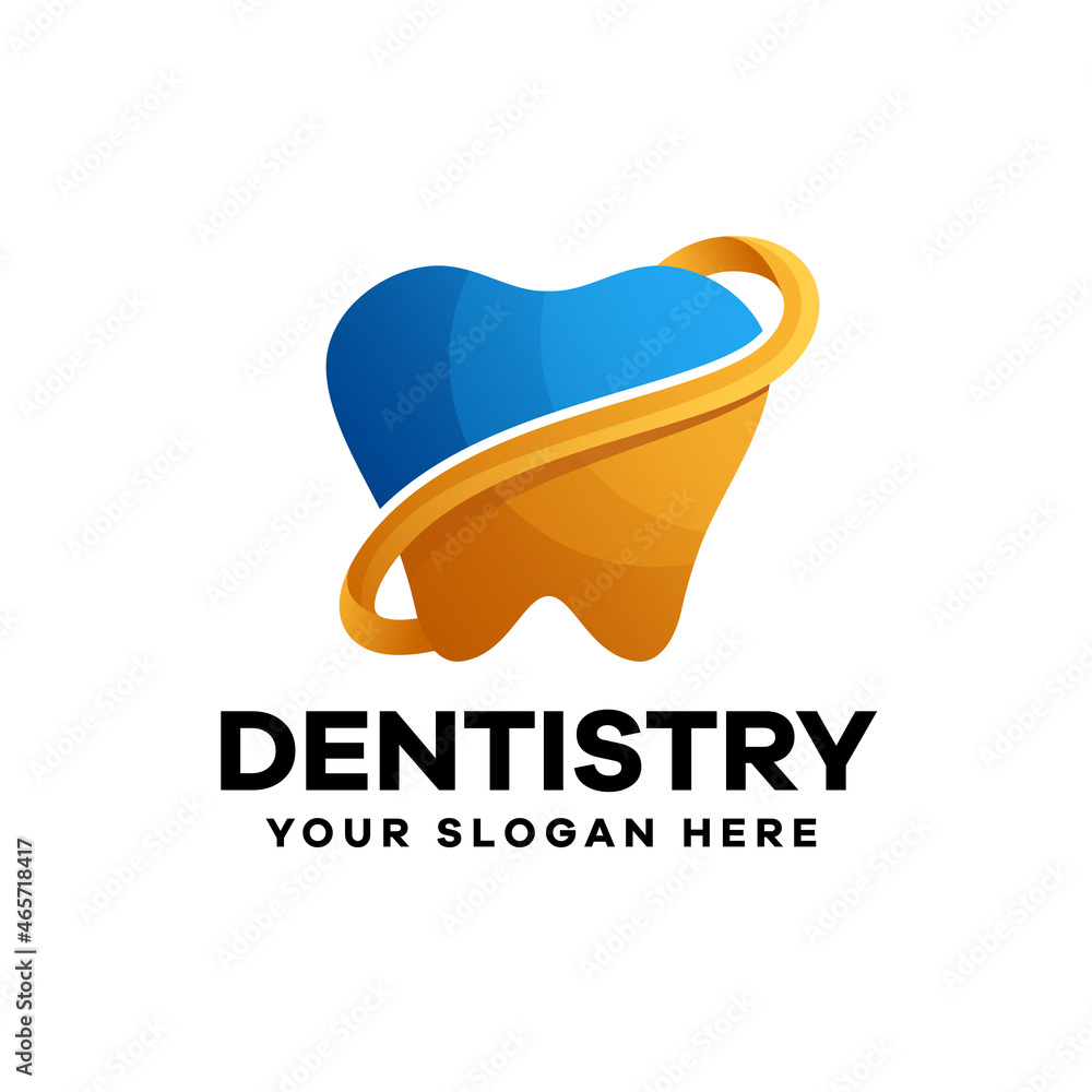 Minimalist Tooth Gradient Logo Design Minimalist Tooth Gradient Logo Design