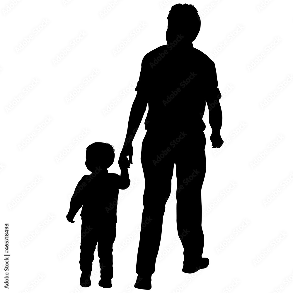 Silhouette of happy family on a white background Silhouette of happy family on a white background