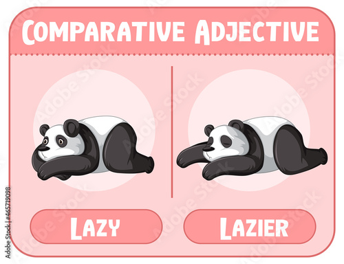Comparative adjectives for word lazy
