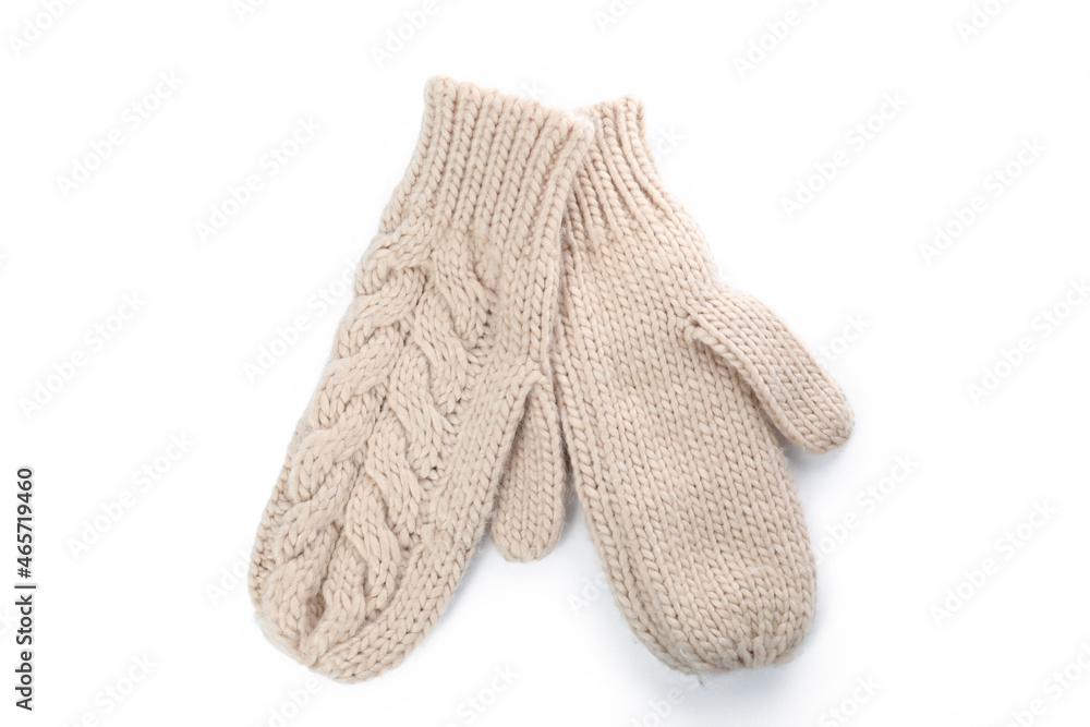 Pair of mittens isolated on white background Pair of mittens isolated on white background