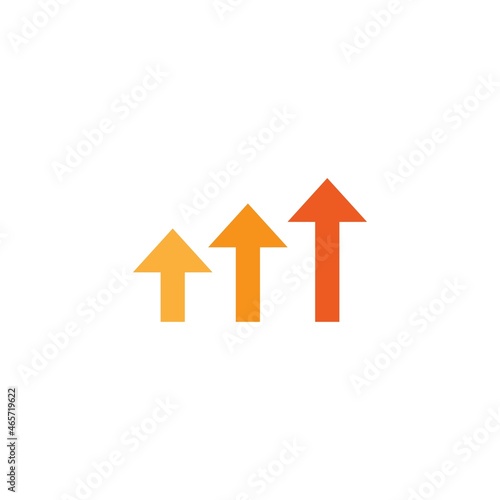 Free Download three red arrows up icon. Isolated on white. Upload icon. Growth sign. - GFXLoad