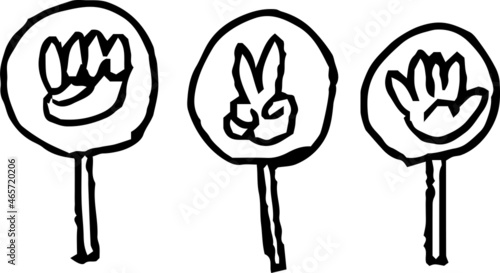 子供が描いたじゃんけんの落書き 