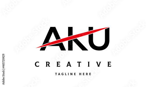 AKU creative three latter logo vector