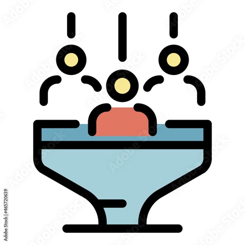 Marketing auditory icon. Outline marketing auditory vector icon color flat isolated