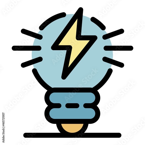 New idea icon. Outline new idea vector icon color flat isolated