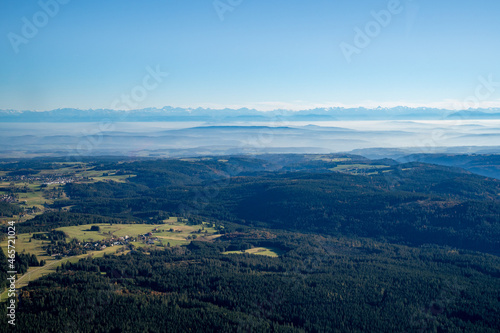 Alpensicht über dem Schwarzwald - Luftbild © JK