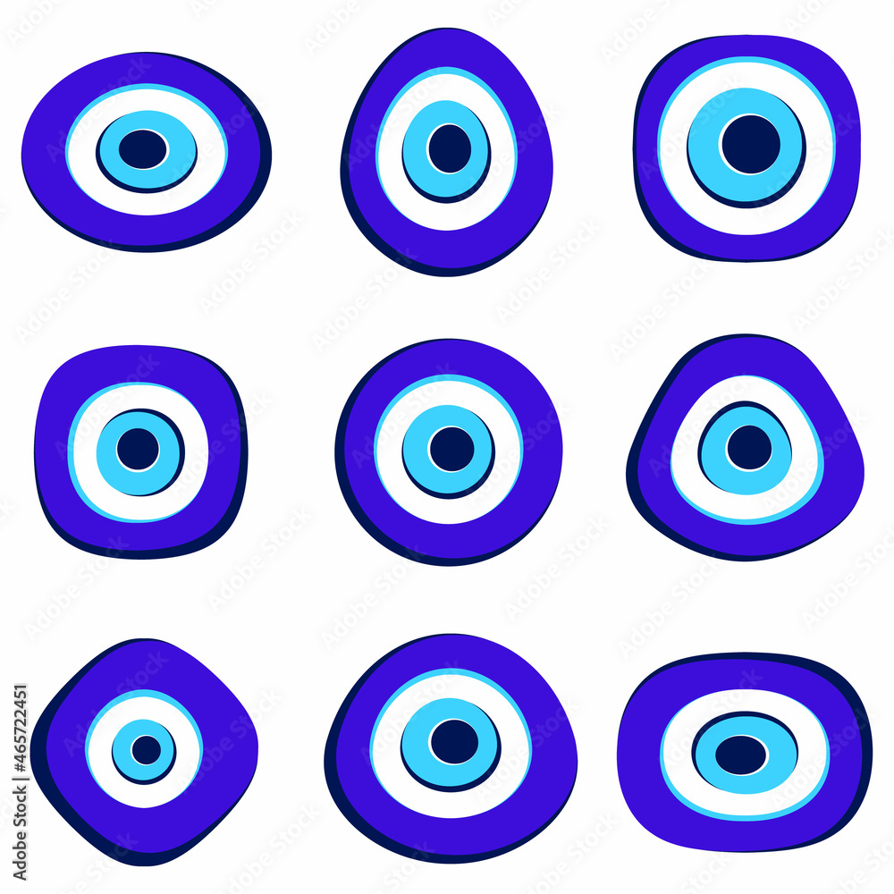vector icon set with Nazar amulet for your project vector icon set with Nazar amulet for your project