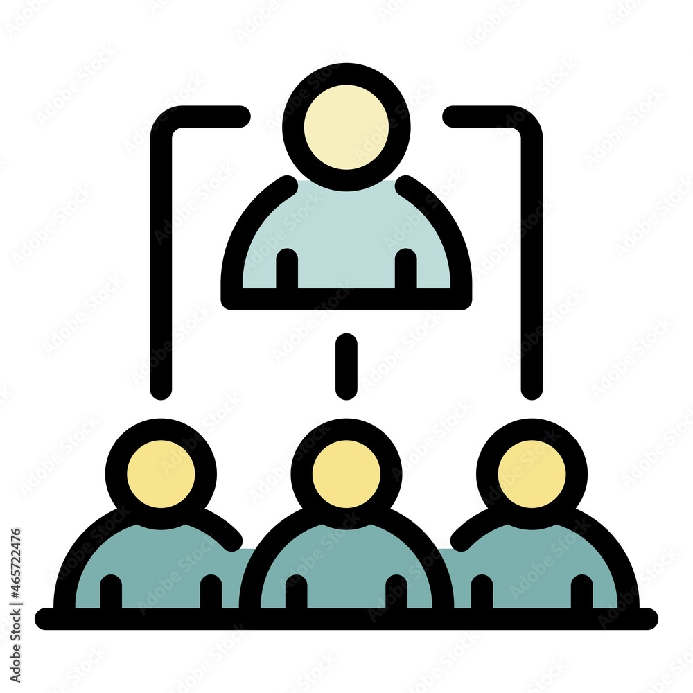 Team meeting icon. Outline team meeting vector icon color flat isolated Team meeting icon. Outline team meeting vector icon color flat isolated