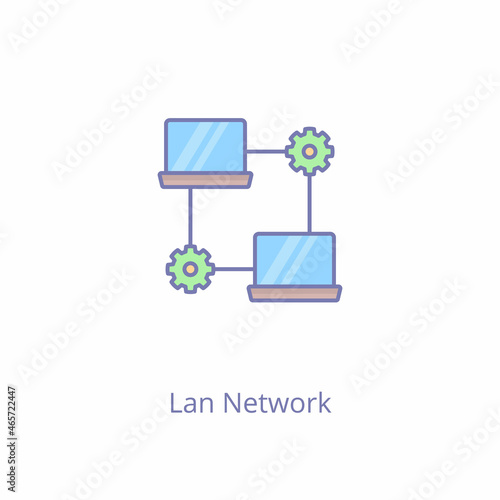 Lan Network icon in vector. Logotype
