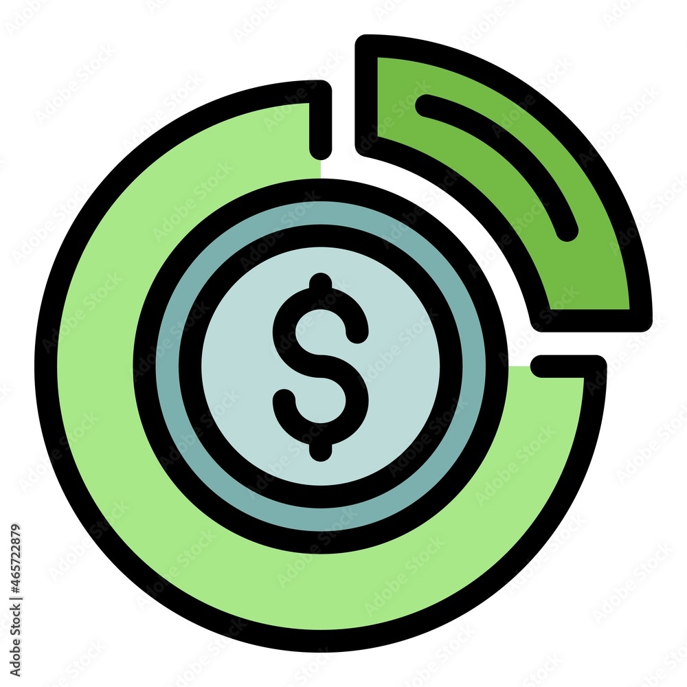 Dollar in a circle icon. Outline dollar in a circle vector icon color flat isolated Dollar in a circle icon. Outline dollar in a circle vector icon color flat isolated