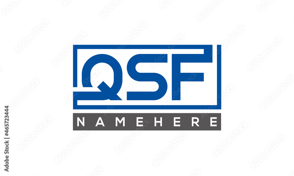 QSF Letters Logo With Rectangle Logo Vector QSF Letters Logo With Rectangle Logo Vector