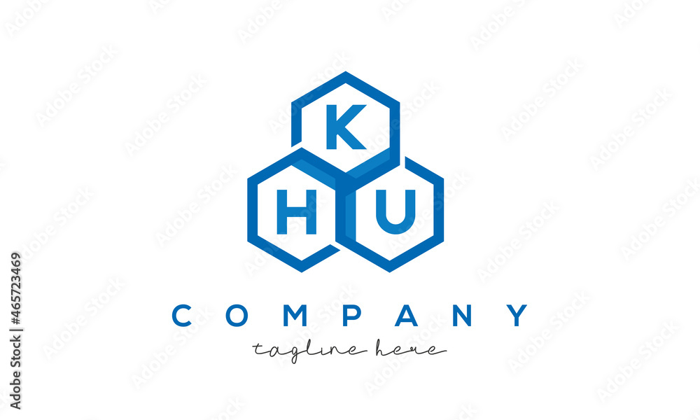 KHU letters design logo with three polygon hexagon logo vector template KHU letters design logo with three polygon hexagon logo vector template