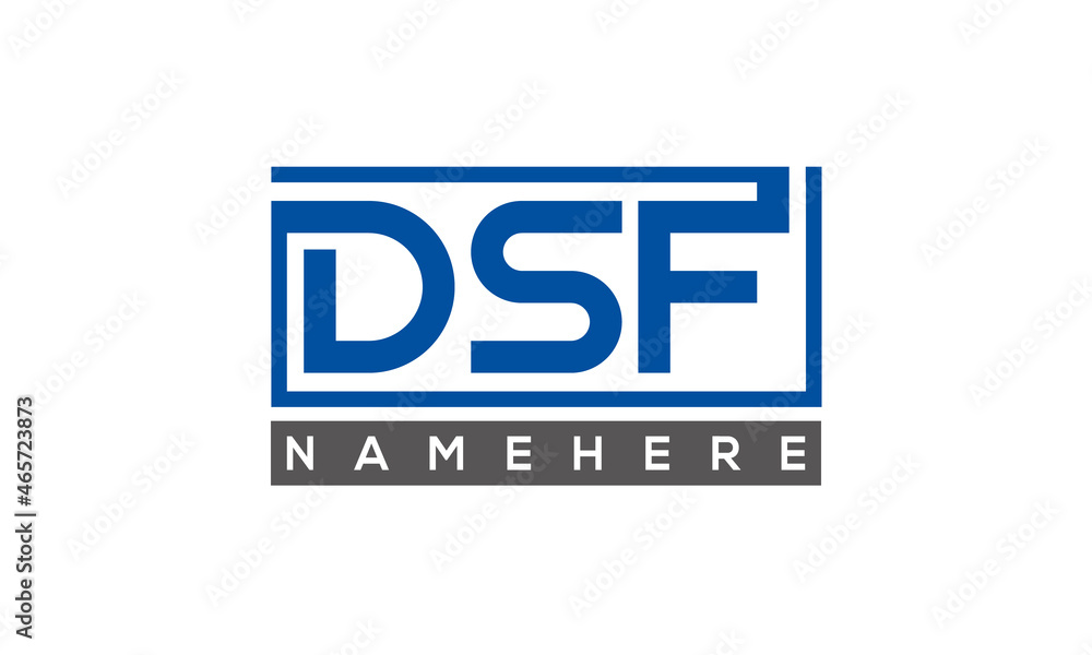 DSF Letters Logo With Rectangle Logo Vector DSF Letters Logo With Rectangle Logo Vector