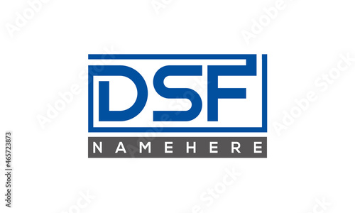 DSF Letters Logo With Rectangle Logo Vector