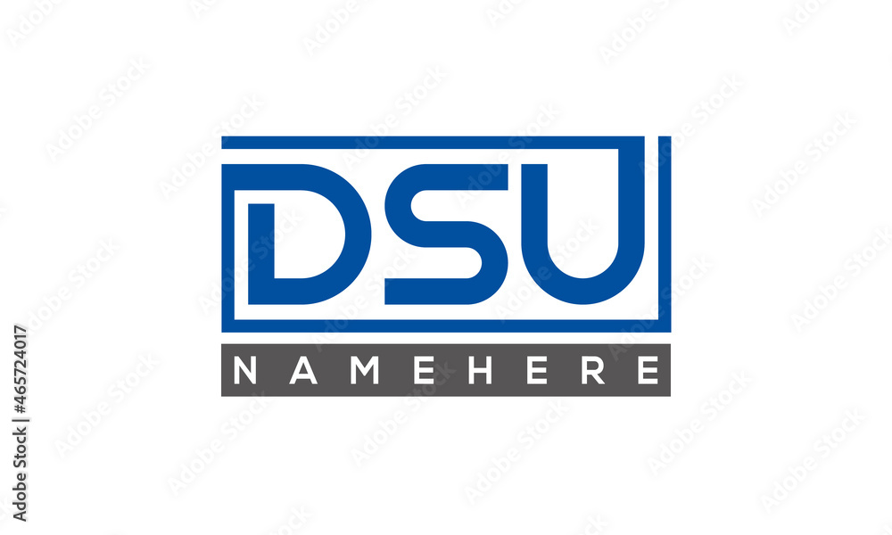 DSU Letters Logo With Rectangle Logo Vector DSU Letters Logo With Rectangle Logo Vector
