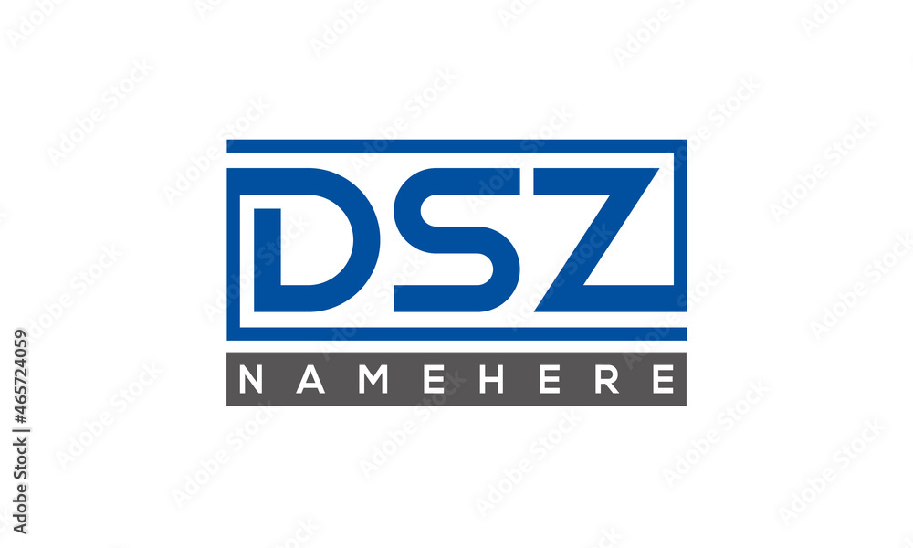 DSZ Letters Logo With Rectangle Logo Vector DSZ Letters Logo With Rectangle Logo Vector