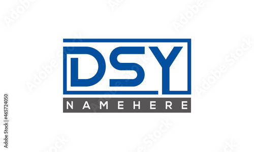 DSY Letters Logo With Rectangle Logo Vector