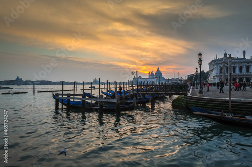 Pier in front of the Basilica San Giorgio Maggiore, at sunset