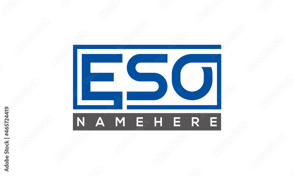 ESO Letters Logo With Rectangle Logo Vector ESO Letters Logo With Rectangle Logo Vector