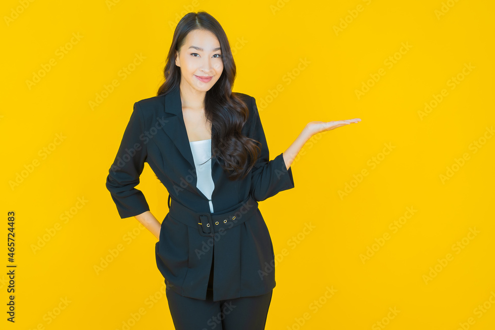 Portrait beautiful young asian woman smile with action Portrait beautiful young asian woman smile with action