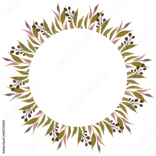 circle frame with yellow and pink wildplant border