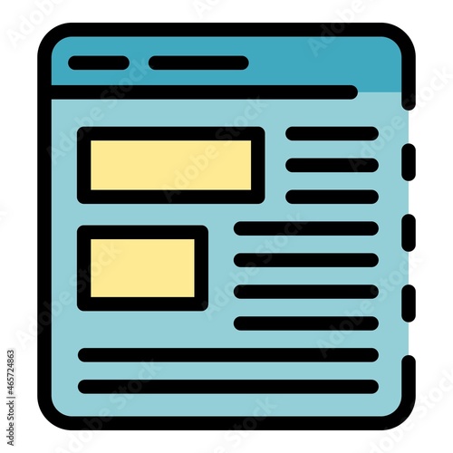 Web advetisment icon. Outline web advetisment vector icon color flat isolated