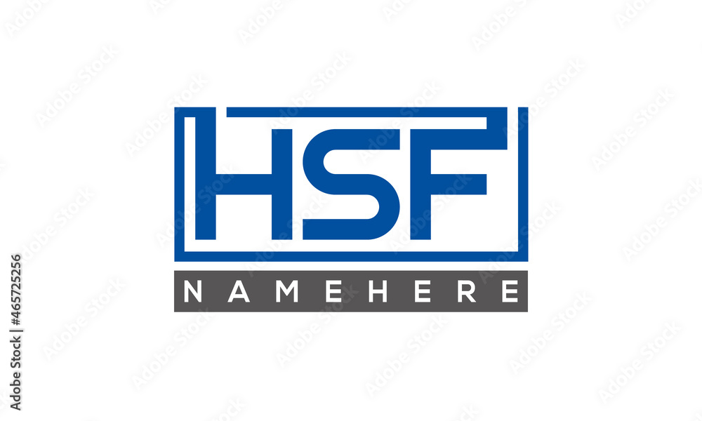 HSF Letters Logo With Rectangle Logo Vector HSF Letters Logo With Rectangle Logo Vector