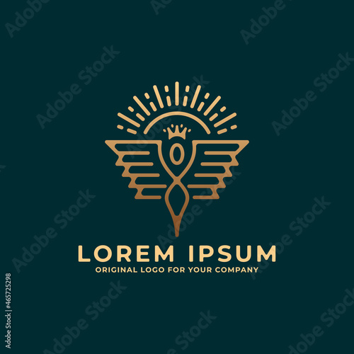 Abstract human wing logo design