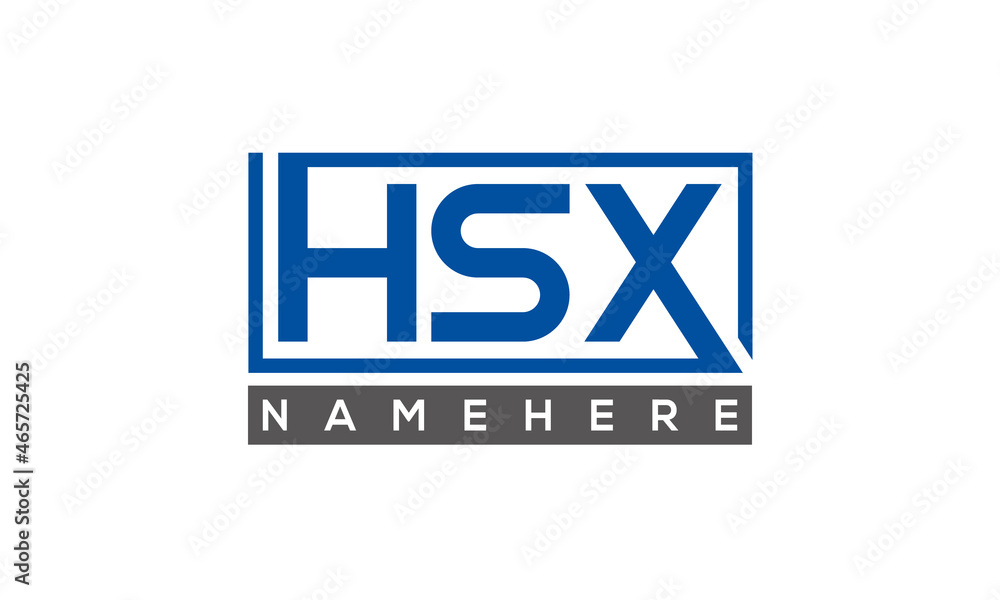 HSX Letters Logo With Rectangle Logo Vector HSX Letters Logo With Rectangle Logo Vector