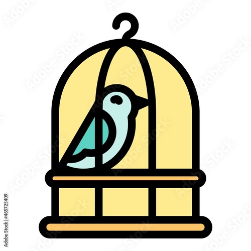 Quail cage icon. Outline quail cage vector icon color flat isolated