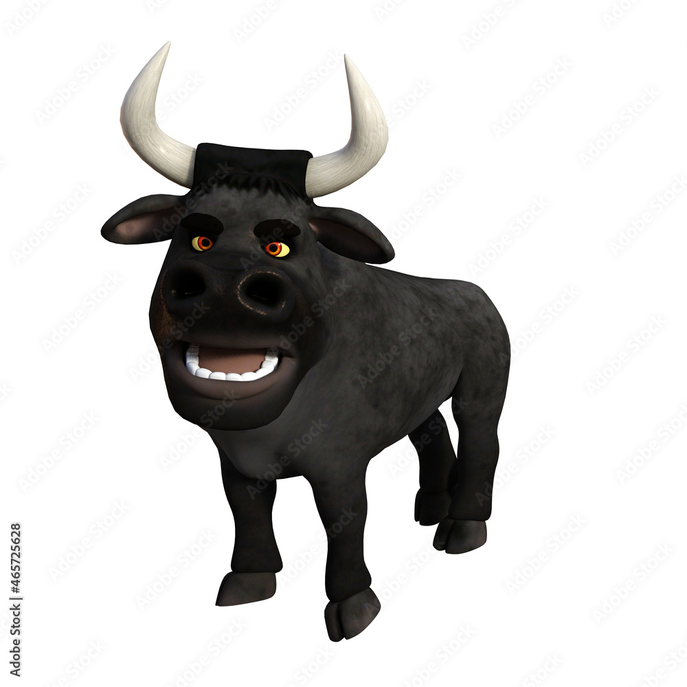 bull on white