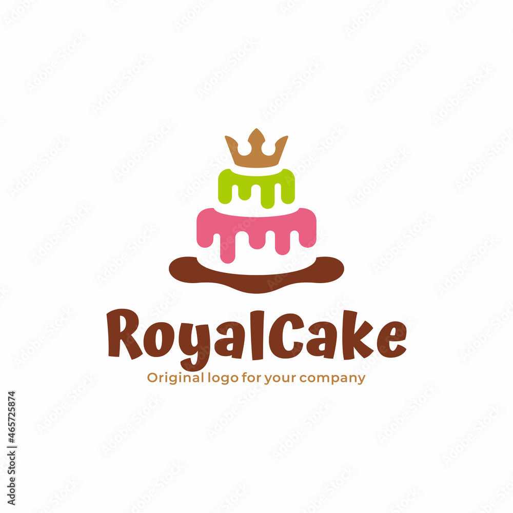 A unique cake logo with a colorful and crowned cake concept A unique cake logo with a colorful and crowned cake concept. A unique cake logo with a colorful and crowned cake concept A unique cake logo with a colorful and crowned cake concept.