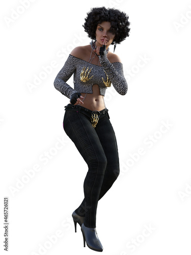 Obraz na płótnie 3D rendered sexy model w salonie