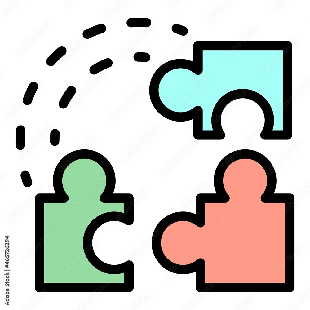 Sociology puzzle icon. Outline sociology puzzle vector icon color flat isolated Sociology puzzle icon. Outline sociology puzzle vector icon color flat isolated