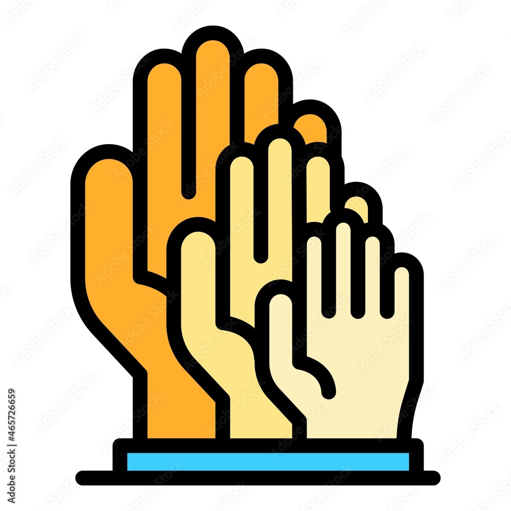 Sociology hands icon. Outline sociology hands vector icon color flat isolated Sociology hands icon. Outline sociology hands vector icon color flat isolated