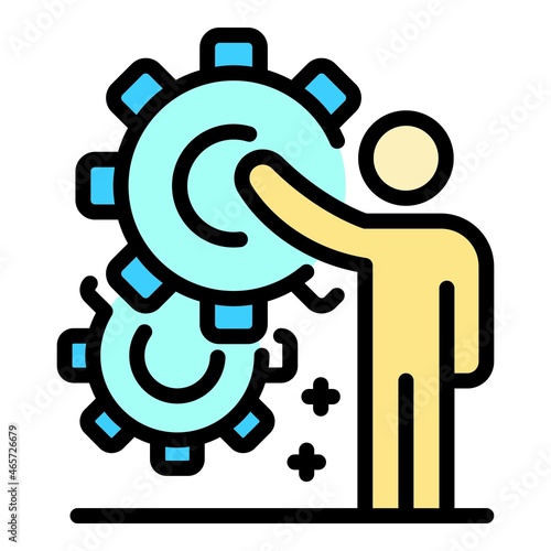 Sociology system icon. Outline sociology system vector icon color flat isolated
