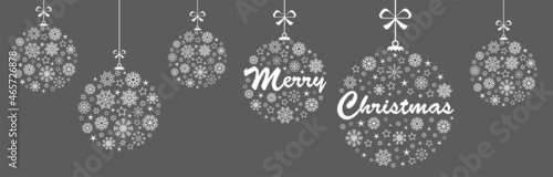 christmas greetings baubles with snow flakes