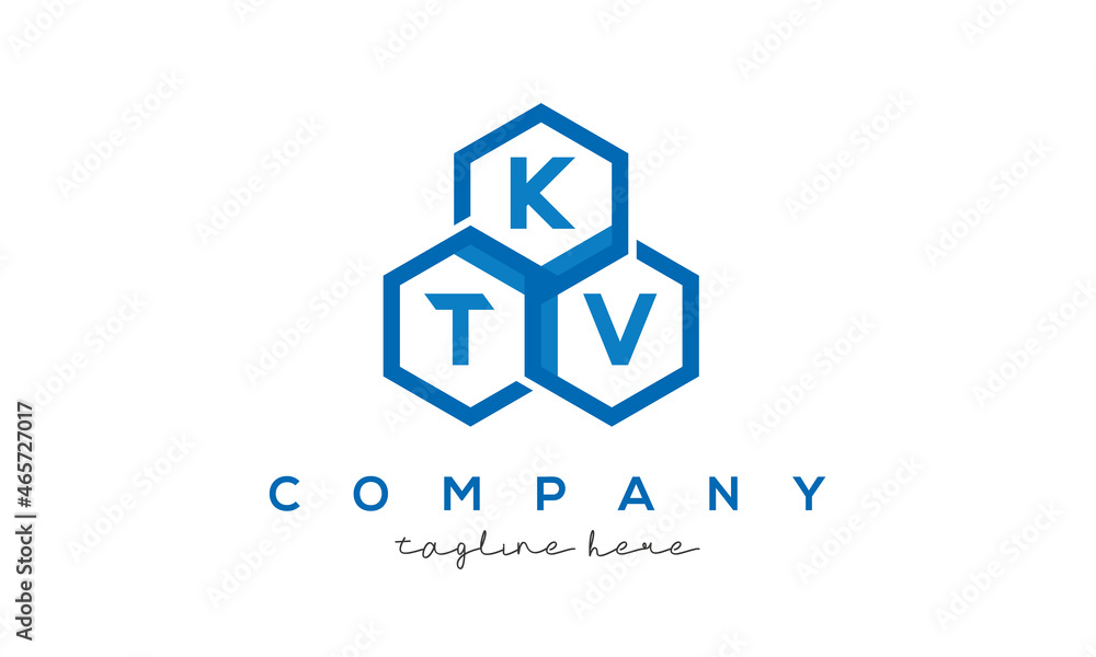 KTV letters design logo with three polygon hexagon logo vector template KTV letters design logo with three polygon hexagon logo vector template