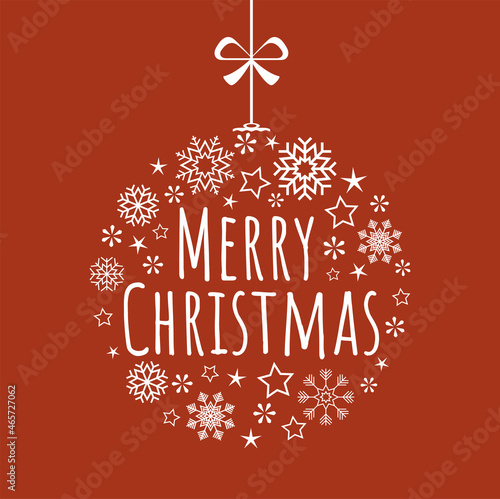 hanging snow flakes bauble with greetings